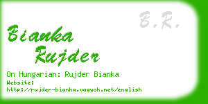 bianka rujder business card